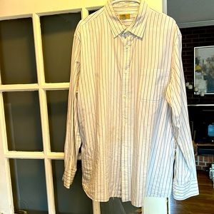 Shirt XL Sonoma button down white strip blue